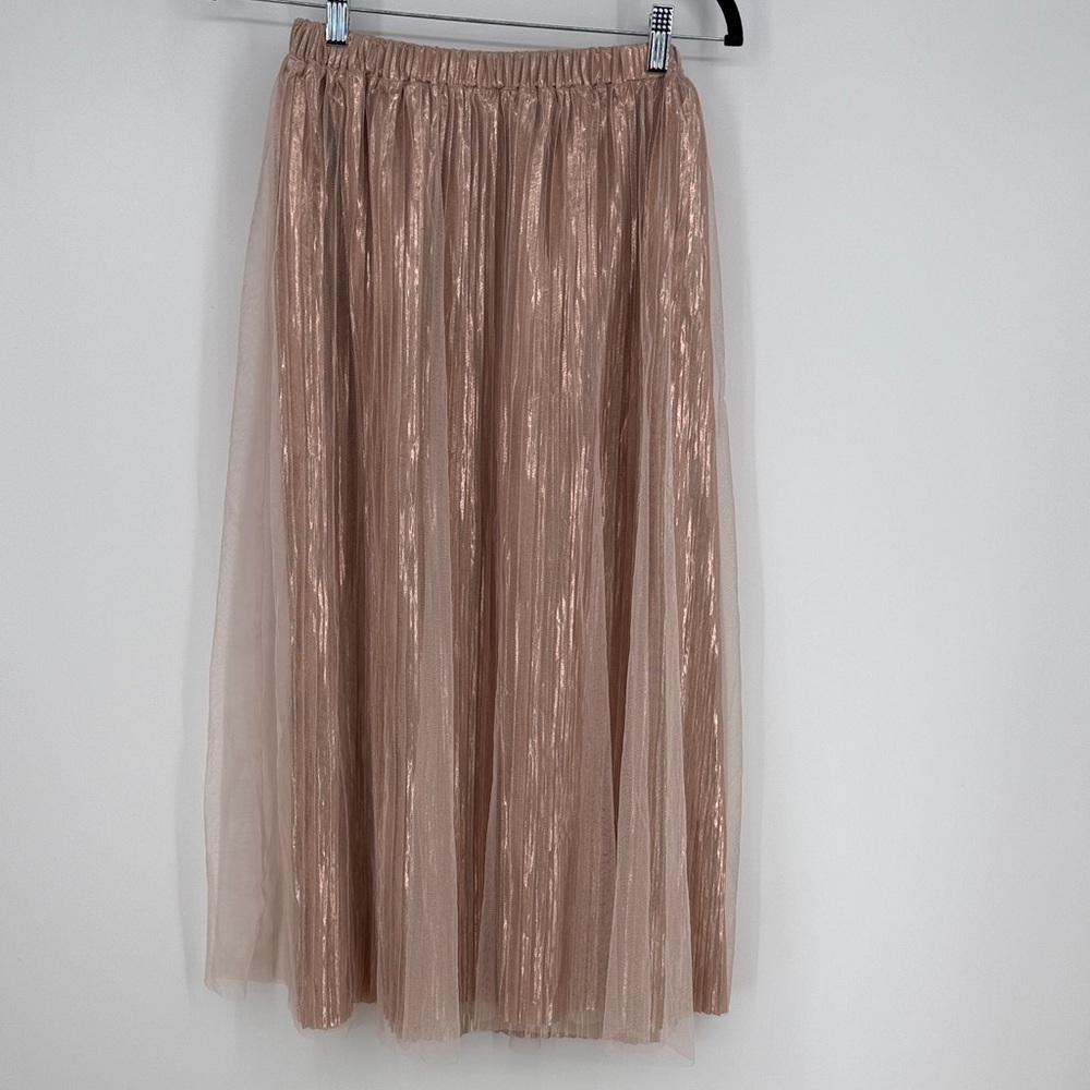Bonnie Jean Shimmering Rose Gold Skirt